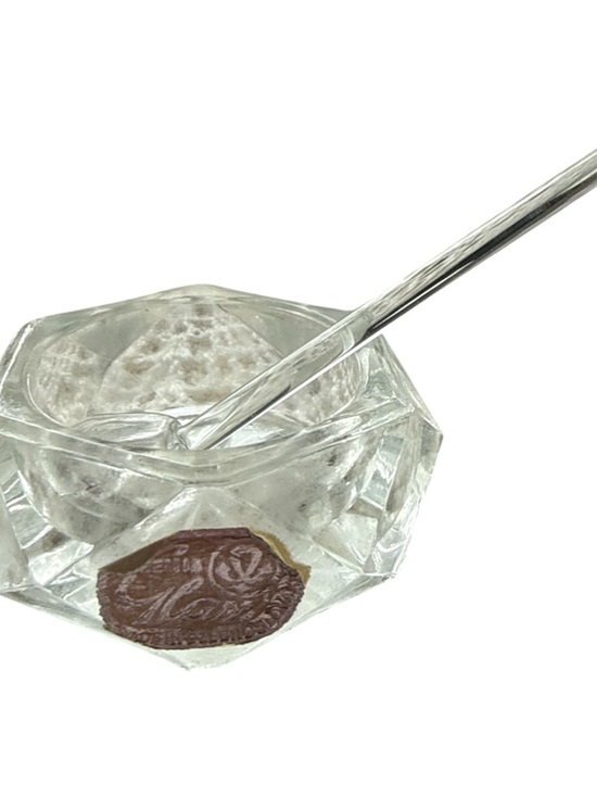 Bohemia Glass Salt Cellars Set Czech Crystal Individual Salts w Spoons - Picture 2 of 4